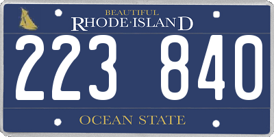 RI license plate 223840