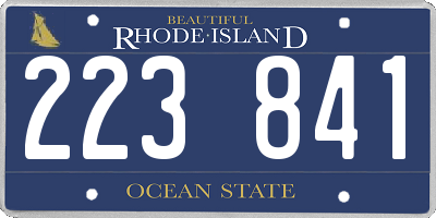 RI license plate 223841