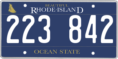 RI license plate 223842