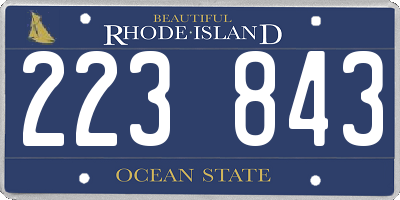 RI license plate 223843