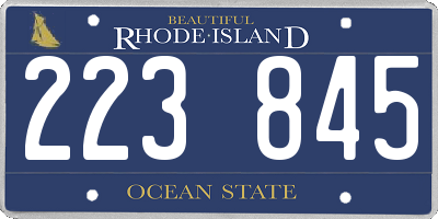RI license plate 223845