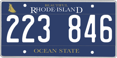RI license plate 223846