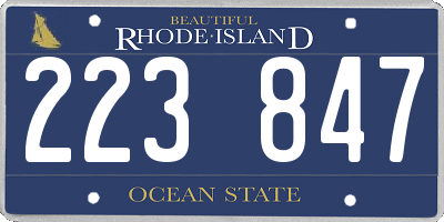 RI license plate 223847