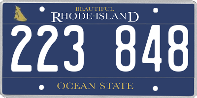 RI license plate 223848