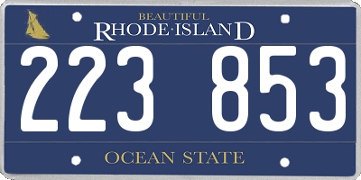 RI license plate 223853