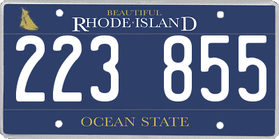 RI license plate 223855