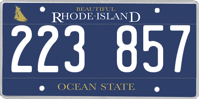 RI license plate 223857