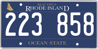 RI license plate 223858
