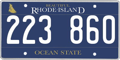 RI license plate 223860