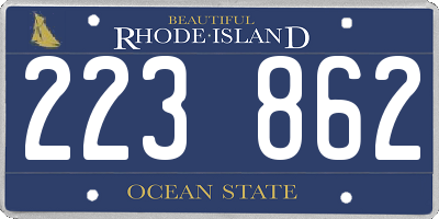 RI license plate 223862