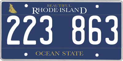 RI license plate 223863