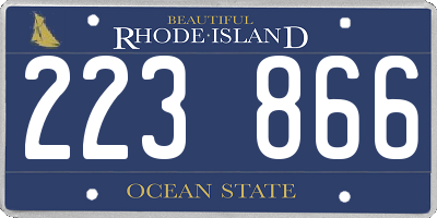 RI license plate 223866