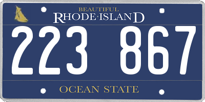 RI license plate 223867