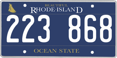 RI license plate 223868