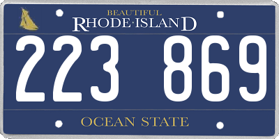 RI license plate 223869