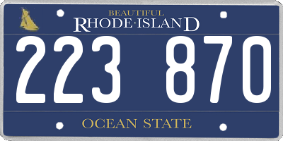 RI license plate 223870