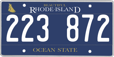 RI license plate 223872