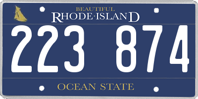 RI license plate 223874