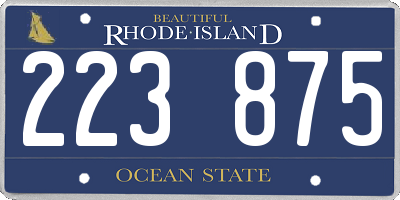 RI license plate 223875