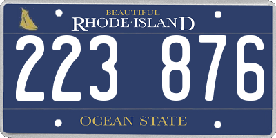 RI license plate 223876