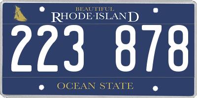 RI license plate 223878