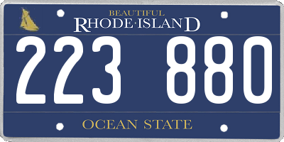 RI license plate 223880