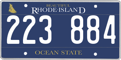 RI license plate 223884