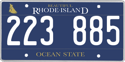 RI license plate 223885