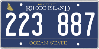 RI license plate 223887