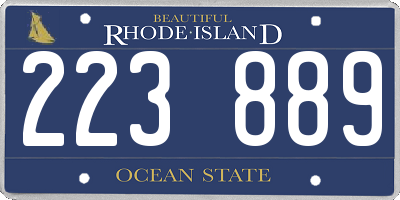 RI license plate 223889