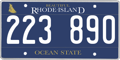 RI license plate 223890