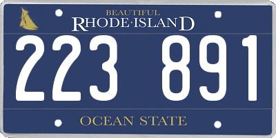 RI license plate 223891