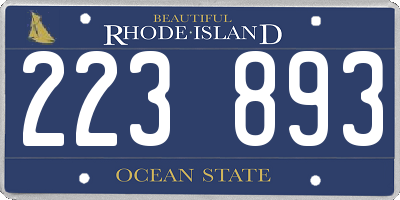 RI license plate 223893