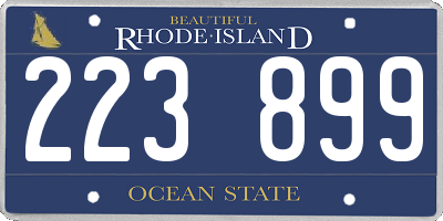 RI license plate 223899