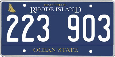 RI license plate 223903