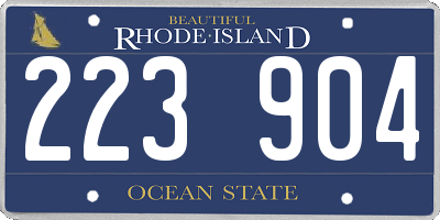 RI license plate 223904