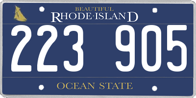 RI license plate 223905