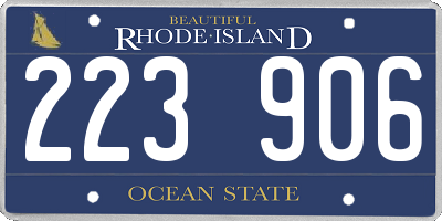 RI license plate 223906