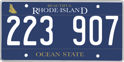 RI license plate 223907