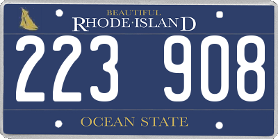 RI license plate 223908