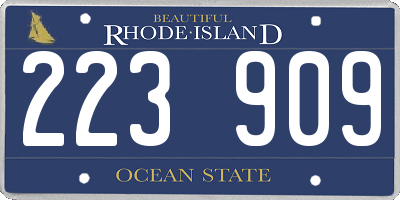 RI license plate 223909