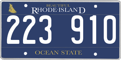 RI license plate 223910