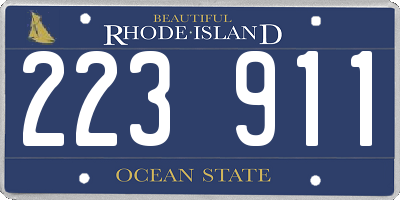RI license plate 223911