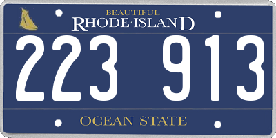 RI license plate 223913