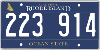 RI license plate 223914