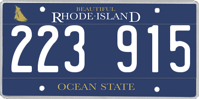 RI license plate 223915