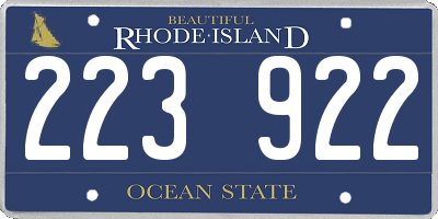 RI license plate 223922