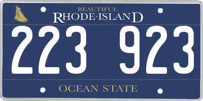 RI license plate 223923