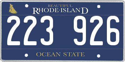 RI license plate 223926