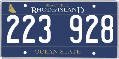 RI license plate 223928